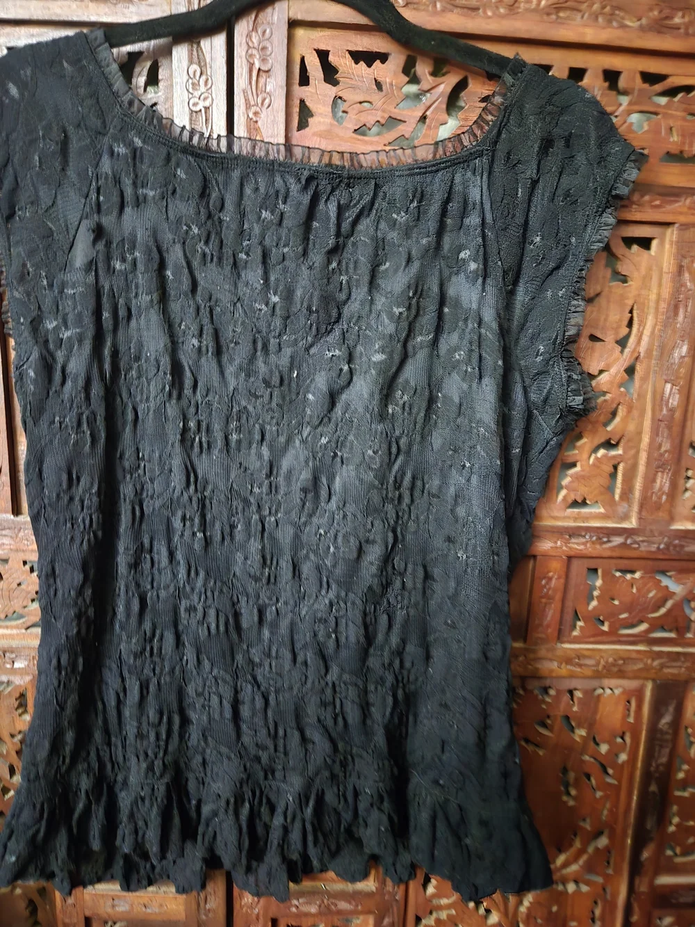 Ing Black Ruffle Button-Front Blouse - Picture 7 of 10